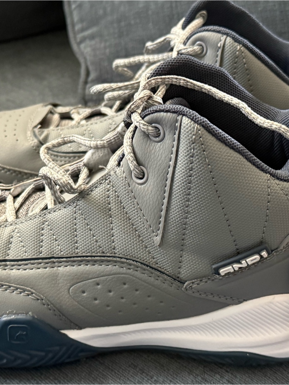 AND1 Gray and Black Mid-Top Basketball Sneakers